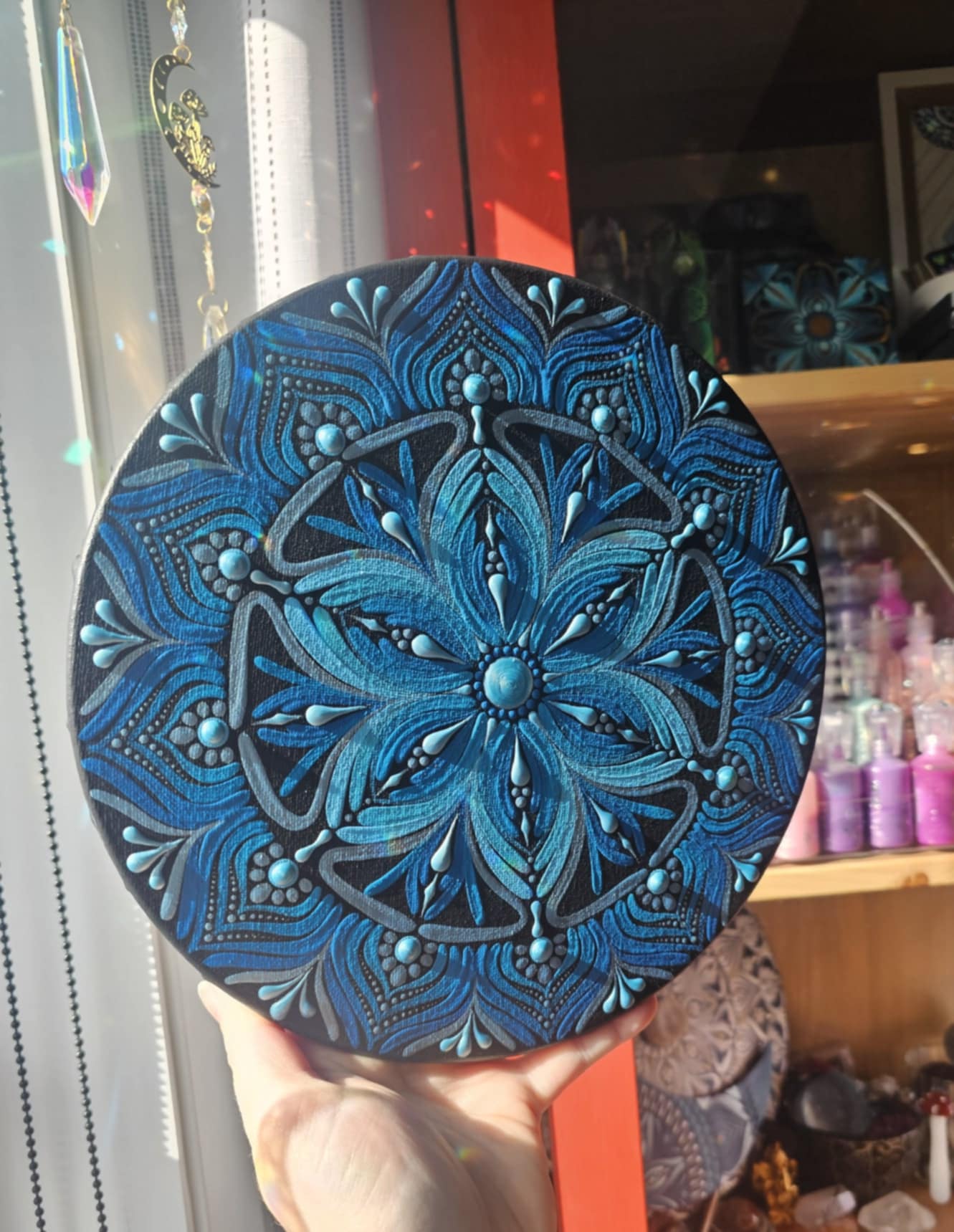 Mandala bleu 10 pouces