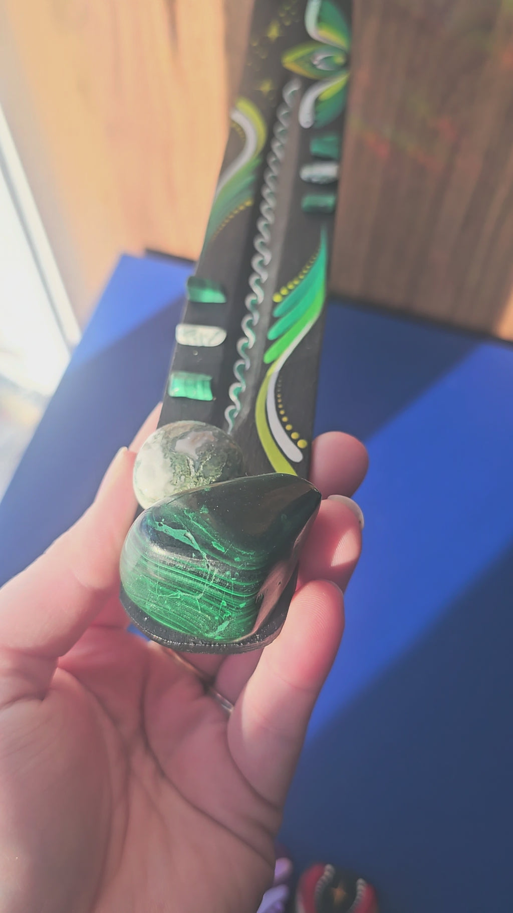 Encensoir, malachite et agate mousse. ✨💚 Afficher au centre Holistique l'Harmonie.