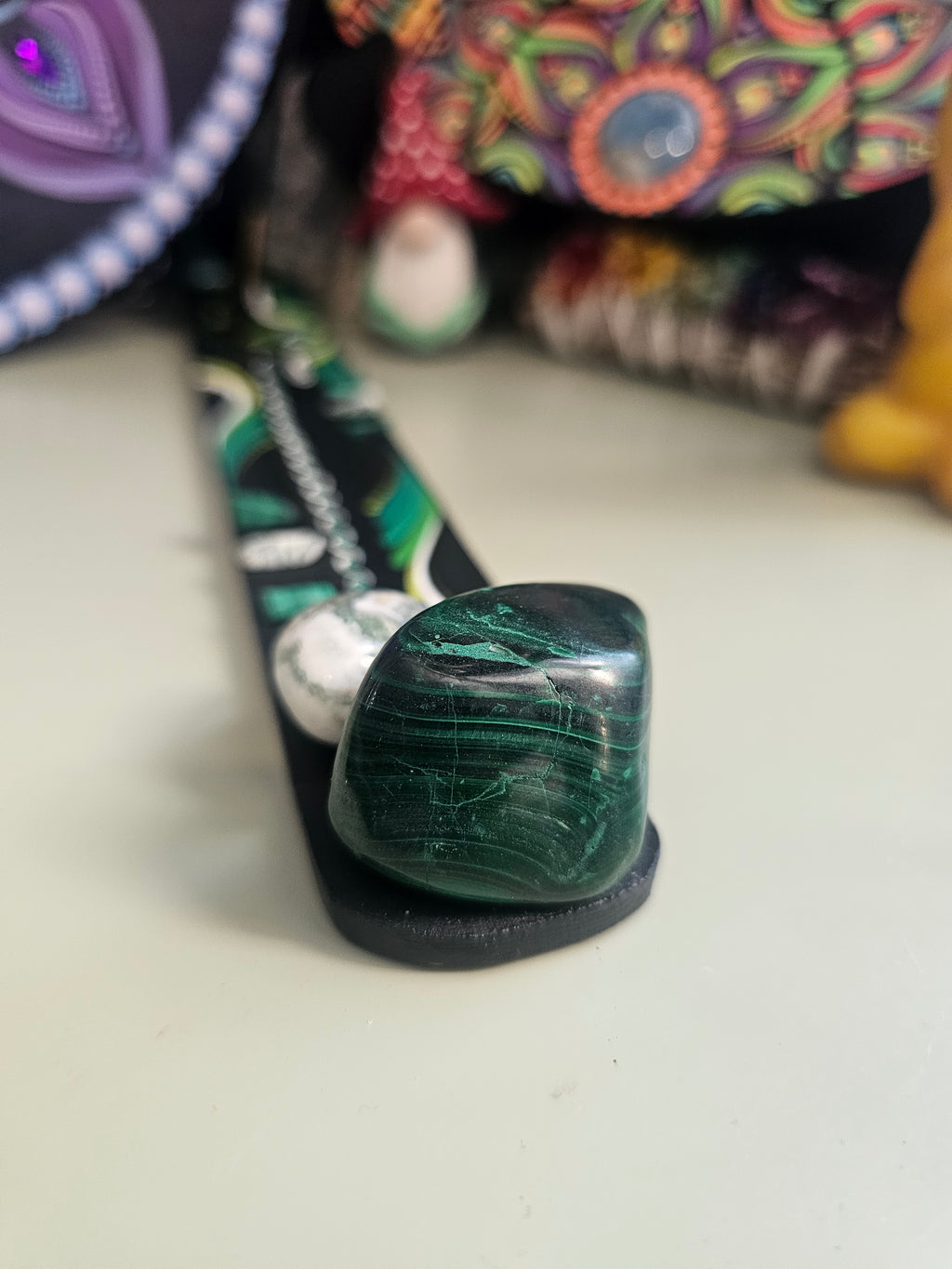 Encensoir, malachite et agate mousse. ✨💚 Afficher au centre Holistique l'Harmonie.