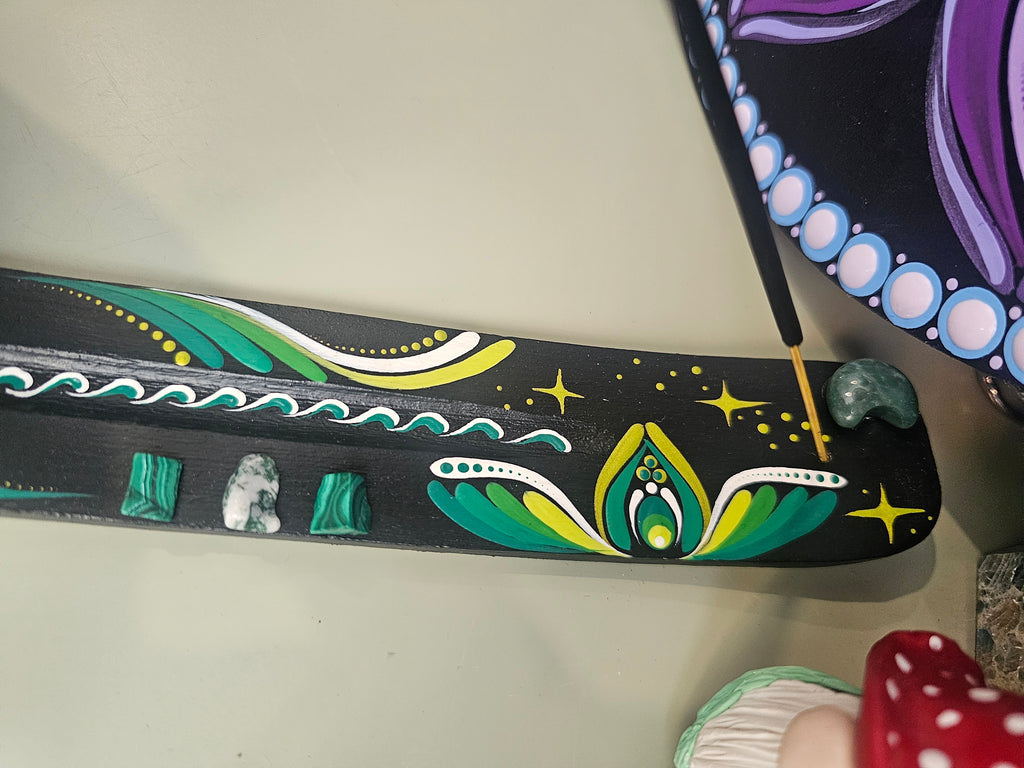 Encensoir, malachite et agate mousse. ✨💚 Afficher au centre Holistique l'Harmonie.