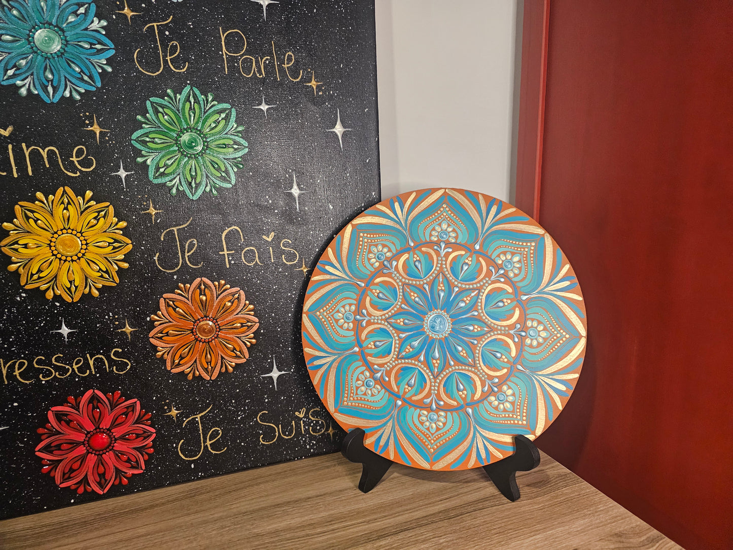 Mandala 10 pouces sur socle